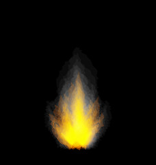 Image showing Burning fire flame on black background