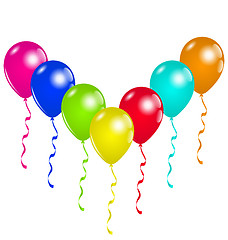 Image showing Holiday background with party balloons, space for text