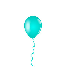 Image showing Blue balloon isolated on white background