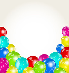 Image showing Set colorful balloons for happy birthday