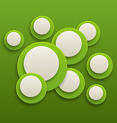 Image showing Abstract green brochure, background with circles