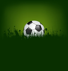 Image showing Football card with ball in grass