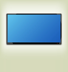 Image showing LCD or LED tv screen hanging on the wall