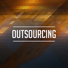Image showing Outsourcing Concept on Retro Triangle Background.