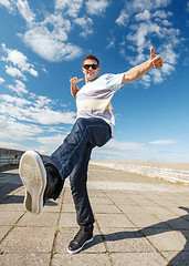 Image showing handsome boy making dance move