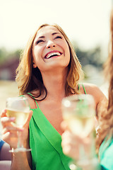 Image showing girl with champagne glass