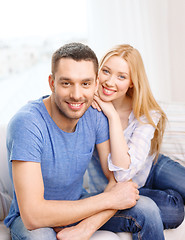 Image showing smiling happy couple at home