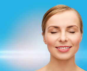 Image showing face of beautiful woman with closed eyes