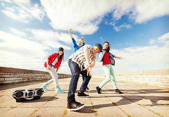 Image showing group of teenagers dancing