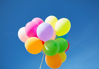 Image showing lots of colorful balloons in the sky