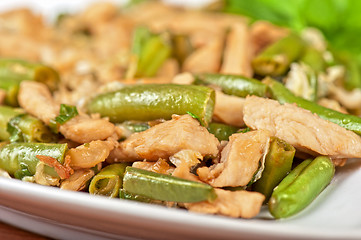 Image showing Green beans with chicken