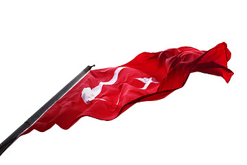 Image showing Waving flag of Turkey isolated on white background