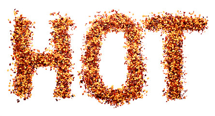 Image showing HOT written in crushed red pepper