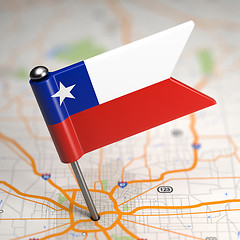 Image showing Chile Small Flag on a Map Background.