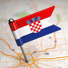 Image showing Croatia Small Flag on a Map Background.