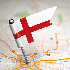 Image showing England Small Flag on a Map Background.