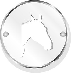 Image showing horse sign button, web icon isolated on white
