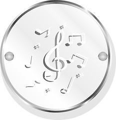 Image showing music round glossy web icon on white background