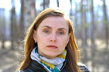 Image showing pensive woman