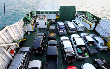 Image showing cars on the deck