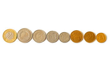 Image showing Coins in a row