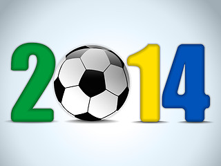 Image showing Brazil 2014 Soccer with Brazilian Flag