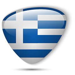 Image showing Greece Flag Glossy Button