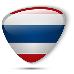 Image showing Thailand Flag Glossy Button