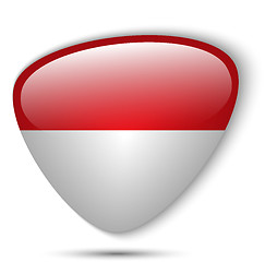 Image showing Monaco Flag Glossy Button