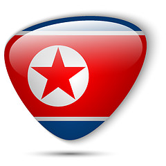 Image showing North Korea Flag Glossy Button