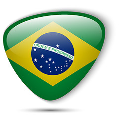 Image showing Brazil Flag Glossy Button