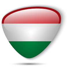 Image showing Hungary Flag Glossy Button