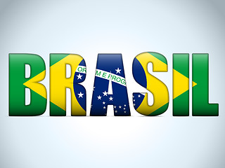 Image showing Brasil 2014 Letters with Brazilian Flag