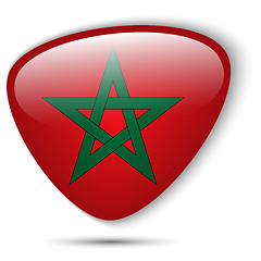 Image showing Morocco Flag Glossy Button