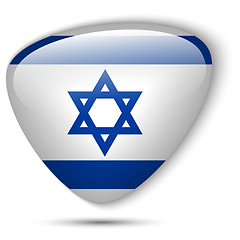 Image showing Israel Flag Glossy Button