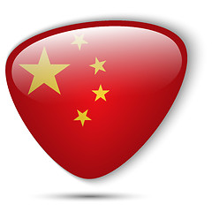 Image showing China Flag Glossy Button