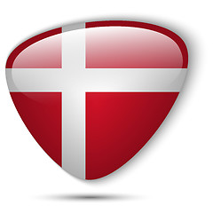 Image showing Denmark Flag Glossy Button