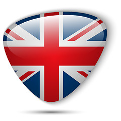 Image showing UK Flag Glossy Button