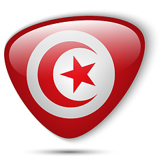 Image showing Tunisia Flag Glossy Button