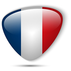 Image showing France Flag Glossy Button