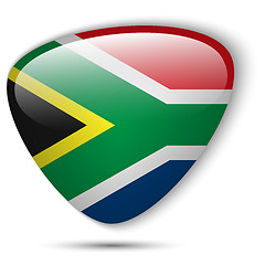 Image showing South Africa Flag Glossy Button
