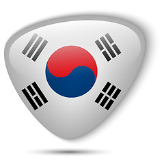 Image showing South Korea Flag Glossy Button