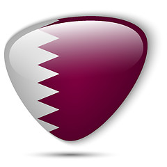 Image showing Qatar Flag Glossy Button