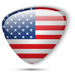 Image showing USA Flag Glossy Button