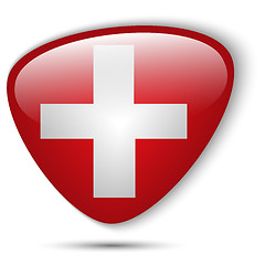 Image showing Switzerland Flag Glossy Button