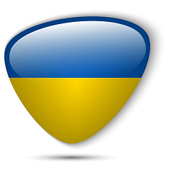 Image showing Ukraine Flag Glossy Button