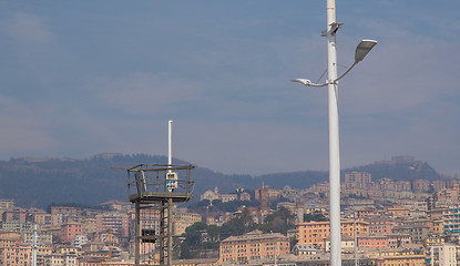 Image showing View of Genoa Italy from the sea