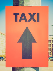 Image showing Retro look Taxi sign