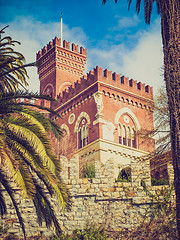 Image showing Retro look Albertis Castle in Genoa Italy