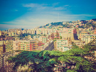 Image showing Retro look View of Genoa Italy
